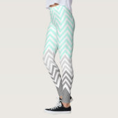 chevron blauwgroen grijze leggings (Links)