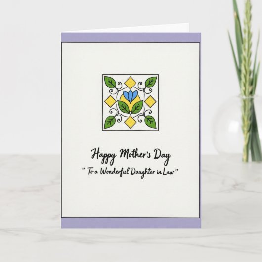 Chevron Bloem Moederdagkaart Kaart (Voorkant)