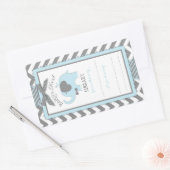 Chevron Blue Elephant Bow-stropdas Boek Bord Label (Envelop)