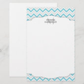 Chevron Blue en Modern Personalized Briefpapier (Voorkant / Achterkant)