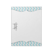 Chevron Blue en Modern Personalized Notitieblok (Linkerzijde)