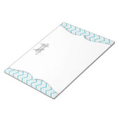 Chevron Blue en Modern Personalized Notitieblok (Schuin)