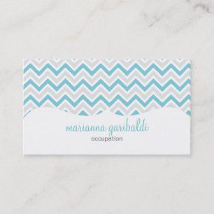Chevron Blue en Modern Personalized Visitekaartje