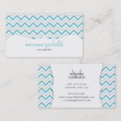 Chevron Blue en Modern Personalized Visitekaartje (Voorkant / Achterkant)