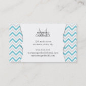 Chevron Blue en Modern Personalized Visitekaartje (Achterkant)