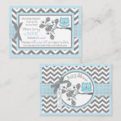 Chevron Blue Owl Lees de boekkaart Informatiekaartje (Voorkant / Achterkant)