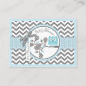 Chevron Blue Owl Luier Raffle Ticket Informatiekaartje (Achterkant)