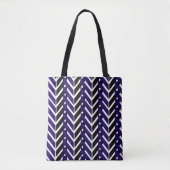 Chevron Blue White Pattern Tote Bag (Voorkant)