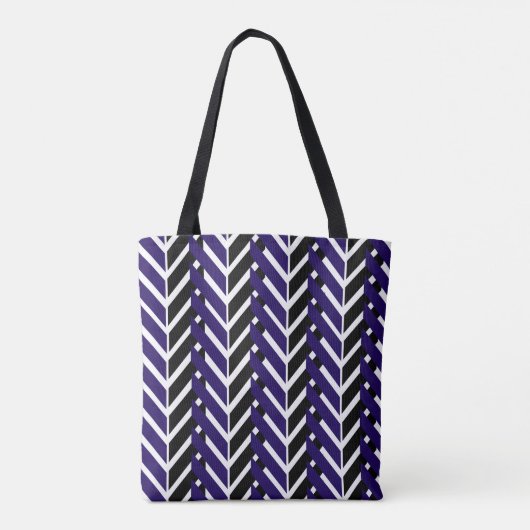 Chevron Blue White Pattern Tote Bag (Achterkant)