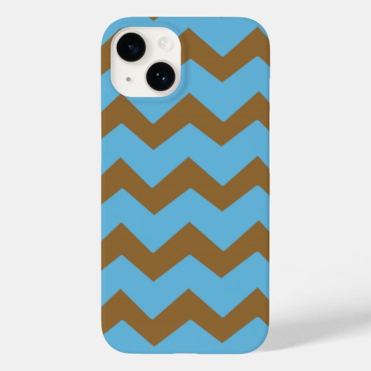 Chevron Bold Blue Brown Pattern Case-Mate iPhone Case (Achterkant)