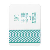 Chevron Border Save the Date Magnet, Blauwgroen Magneet (Verticaal)