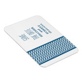 Chevron Border Save the Date Magnet, Blue Magneet (Rechterzijde)