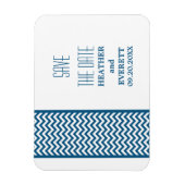Chevron Border Save the Date Magnet, Blue Magneet (Verticaal)