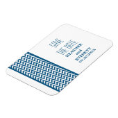 Chevron Border Save the Date Magnet, Blue Magneet (Linkerzijde)