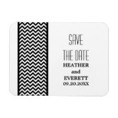 Chevron Border Save the Date Magnet, Ebony Magneet (Horizontaal)