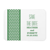Chevron Border Save the Date Magnet, Green Magneet (Horizontaal)