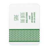 Chevron Border Save the Date Magnet, Green Magneet (Verticaal)