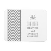 Chevron Border Save the Date Magnet, Grey Magneet (Horizontaal)