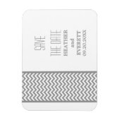 Chevron Border Save the Date Magnet, Grey Magneet (Verticaal)
