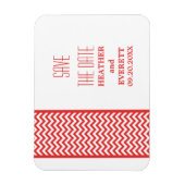 Chevron Border Save the Date Magnet, Red Magneet (Verticaal)