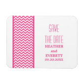 Chevron Border Save the Date Magnet, Roze Magneet (Horizontaal)