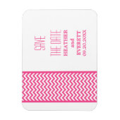 Chevron Border Save the Date Magnet, Roze Magneet (Verticaal)