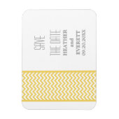 Chevron Border Save the Date Magnet, Yellow Magneet (Verticaal)