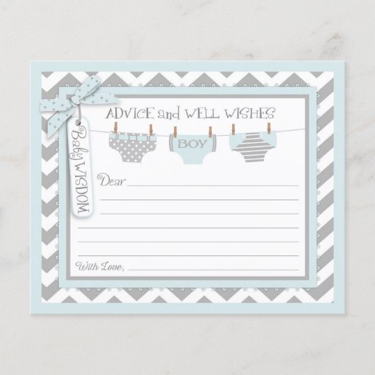 Chevron Boy Diapers Advice Kaart (Voorkant)