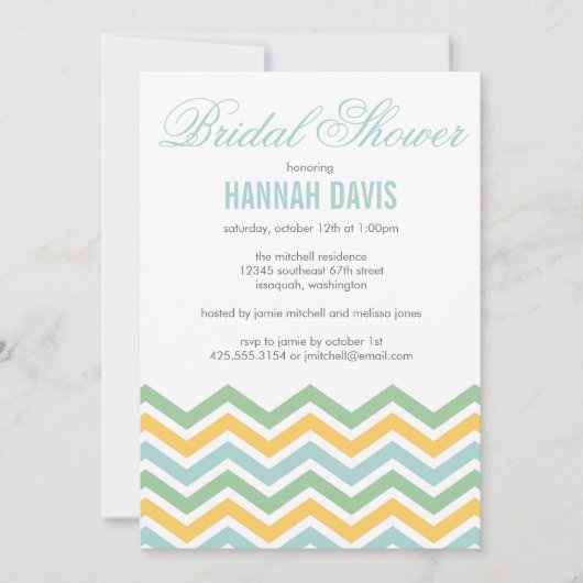 Chevron Bridal Shower Kaart (Voorkant)