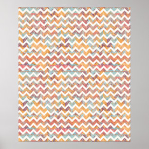 Chevron Bright met Artist Grunge Texture Poster