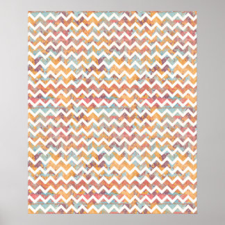Chevron Bright met Artist Grunge Texture Poster