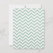 Chevron bruiloft blauwgroen mint kaart (Voorkant)