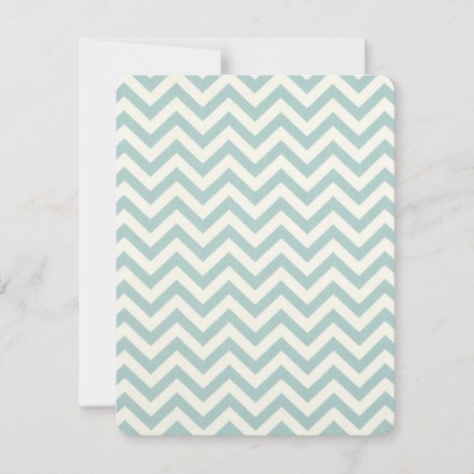 Chevron bruiloft blauwgroen mint kaart (Voorkant)