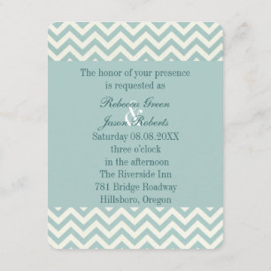 Chevron bruiloft blauwgroen mint kaart