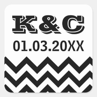 Chevron bruiloft gunst Stickers