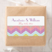 Chevron Bruiloft Water Flesetiketten Etiket (Insitu)