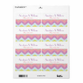 Chevron Bruiloft Water Flesetiketten Etiket (Full Sheet)