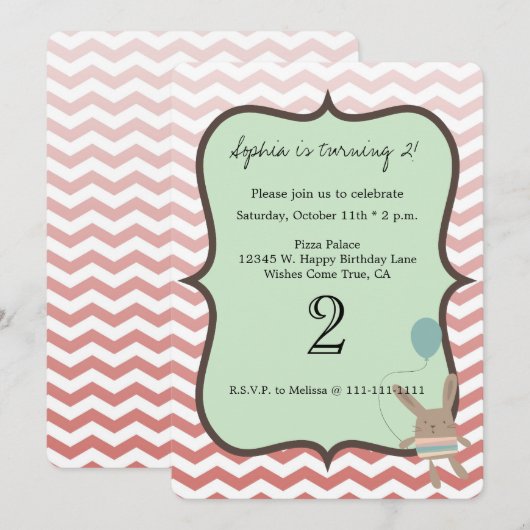 Chevron Bunny Kaart (Voorkant / Achterkant)