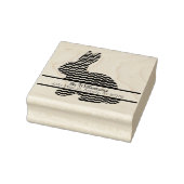 Chevron Bunny Monogram Retouradres Rubberstempel (Stempel)