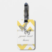 Chevron Butterflies Bagagelabel (Achterkant verticaal)