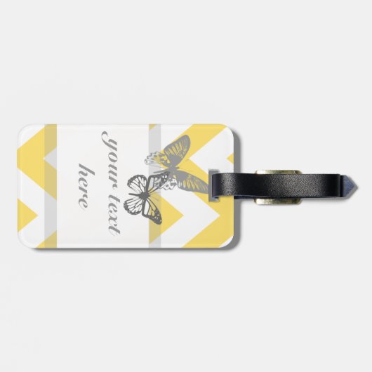 Chevron Butterflies Bagagelabel (Achterkant horizontaal)