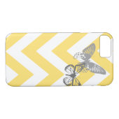 Chevron Butterflies iPhone 7 hoesje | Geel grijs (Achterkant (Horizontaal))