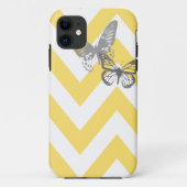 Chevron Butterflies Iphone Case | Geel grijs (Achterkant)