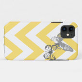 Chevron Butterflies Iphone Case | Geel grijs (Achterkant (horizontaal))