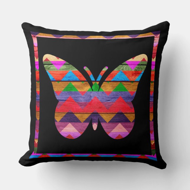 Chevron Butterfly Pattern Kussen (Voorkant)