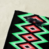 Chevron Calligrafienaam Red Green Tropical Beach Strandlaken (In situ)