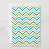 Chevron Carriage Baby shower Invitation  | Jongen Kaart (Achterkant)