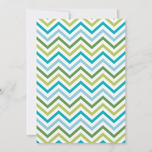Chevron Carriage Baby shower Invitation  | Jongen Kaart (Achterkant)