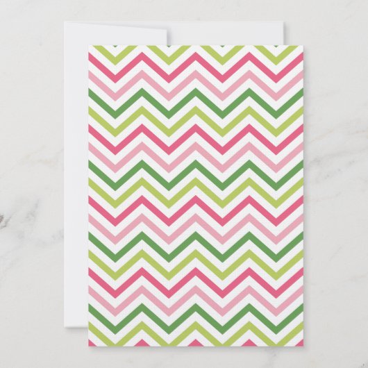 Chevron Carriage Baby shower Invitation  | Meisje Kaart (Achterkant)