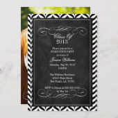 Chevron Chalkboard Afstuderen Kaart (Voorkant / Achterkant)